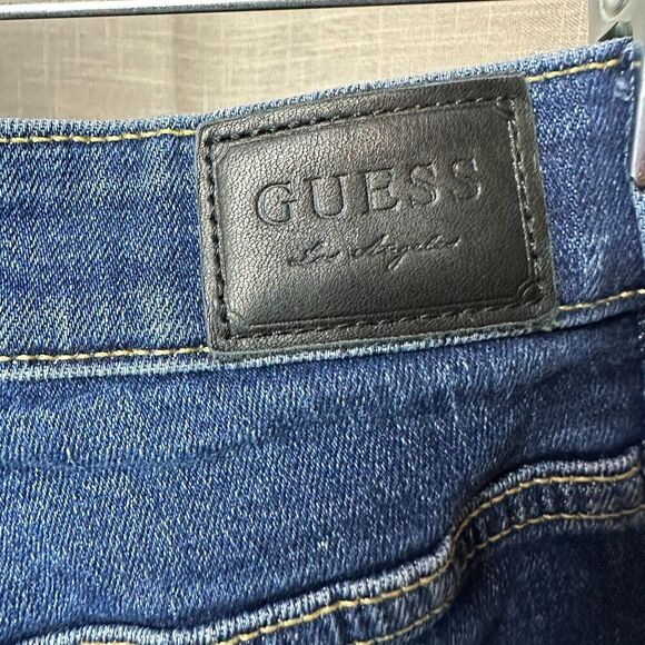 Guess Jeans Jacqueline Relaxed Size 24 Hi Rise Loose Fit Baggy Raw Hem Tapered - Picture 7 of 10